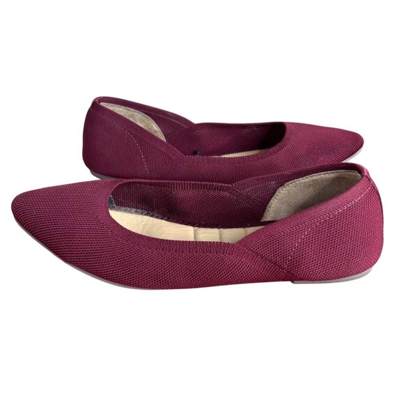 Cynthia Rowley Maroon Pointed Toe Womens Flats Size 8.5 Slip-On Casual Style - Picture 8 of 10